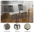 Maklaine Set of 6 Gray Wood Dining Extension Table & Server & Side Chairs