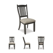 Maklaine Set of 6 Gray Wood Dining Extension Table & Server & Side Chairs