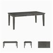 Maklaine Set of 6 Gray Wood Dining Extension Table & Server & Side Chairs