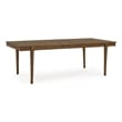 Maklaine Set of 7 Brown Dining Extension Table & Upholstered Side Chairs