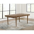 Maklaine Set of 5 Brown Dining Extension Table & Upholstered Side Chairs