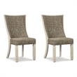 Maklaine Set of 7 Dining Extension Table & Upholstered Side Chairs