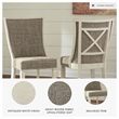 Maklaine Set of 7 Dining Extension Table & Upholstered Side Chairs