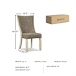 Maklaine Set of 7 Dining Extension Table & Upholstered Side Chairs