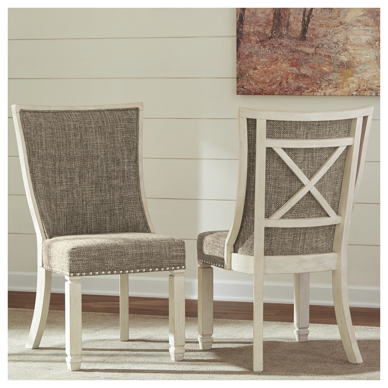 Maklaine Set of 5 Dining Extension Table & Upholstered Side Chairs