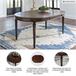 Maklaine Set of 7 Brown Dining Extension Table & Faux Leather Side Chairs