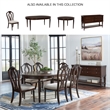 Maklaine Set of 7 Brown Dining Extension Table & Faux Leather Side Chairs