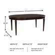 Maklaine Set of 7 Brown Dining Extension Table & Faux Leather Side Chairs