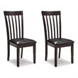 Maklaine Set of 5 Brown Dining Extension Table & Faux Leather Side Chairs