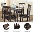 Maklaine Set of 5 Brown Dining Extension Table & Faux Leather Side Chairs