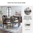 Maklaine Set of 5 Brown Dining Extension Table & Faux Leather Side Chairs
