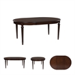 Maklaine Set of 5 Brown Dining Extension Table & Faux Leather Side Chairs