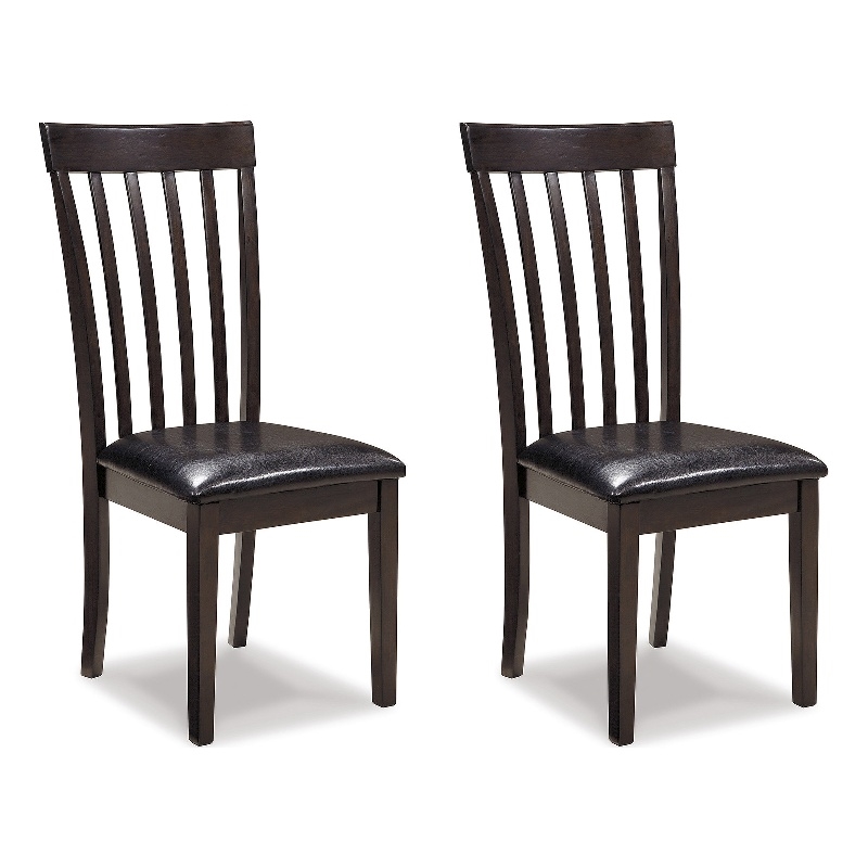 Maklaine Set of 4 Brown Counter Dining Table & Buffet & Faux Leather Side Chair