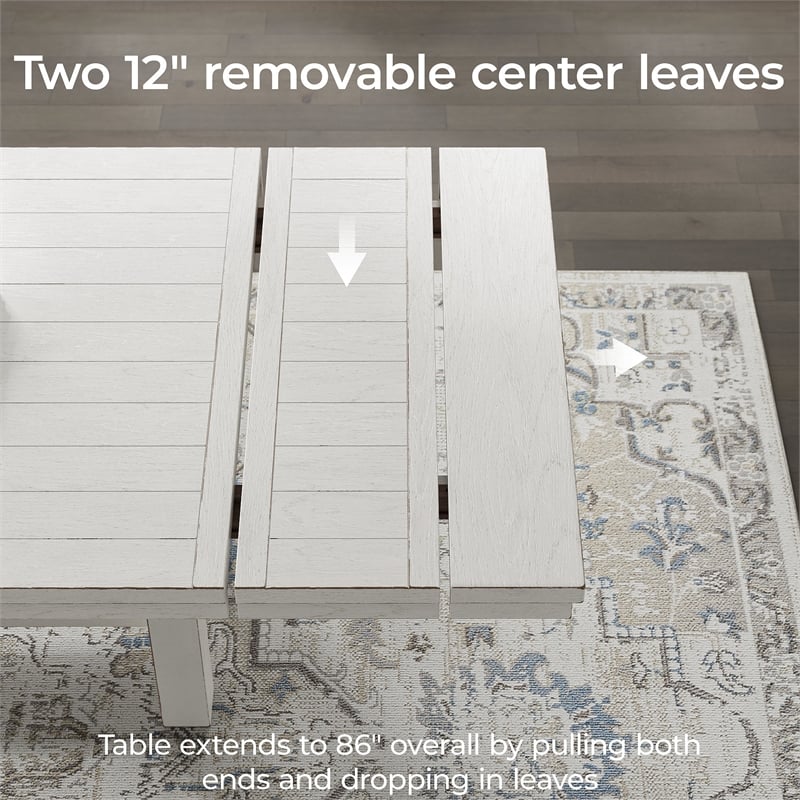 Maklaine Set of 8 Dining Extension Table & Server & Upholstered Chairs