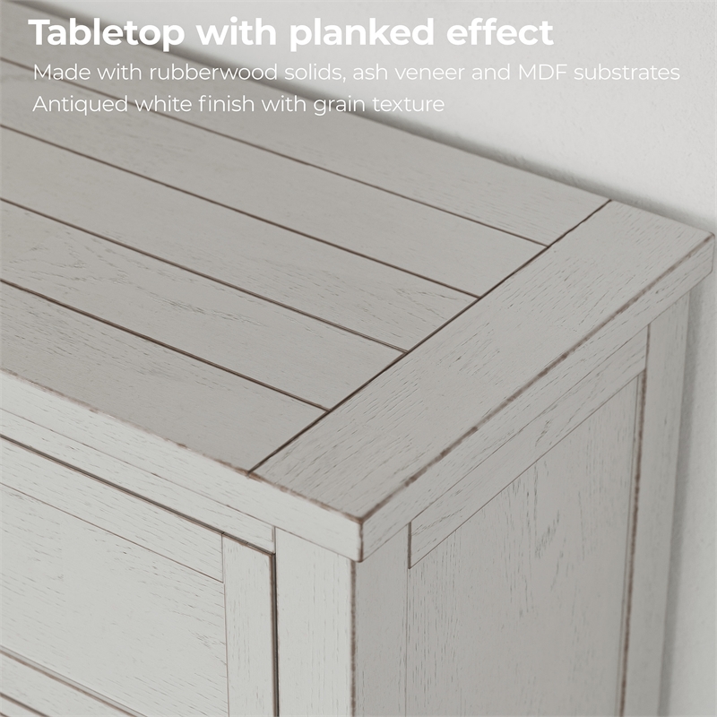 Maklaine Set of 8 Dining Extension Table & Server & Upholstered Chairs