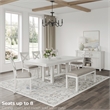 Maklaine Set of 6 Dining Extension Table & Server & Upholstered Chairs
