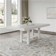 Maklaine Set of 6 Dining Extension Table & Server & Upholstered Chairs