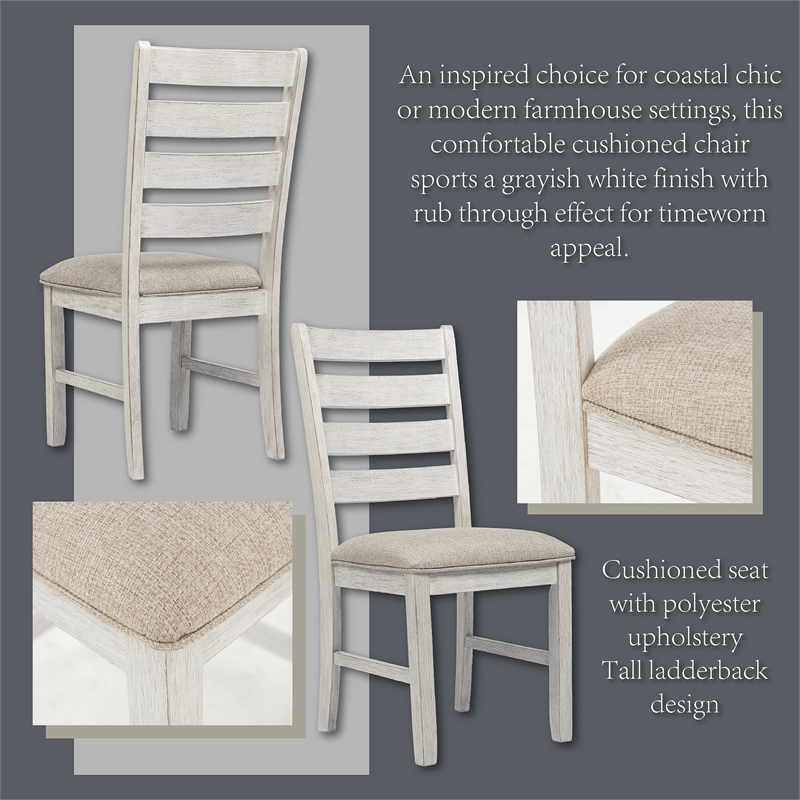 Maklaine Set of 6 Dining Extension Table & Server & Upholstered Chairs