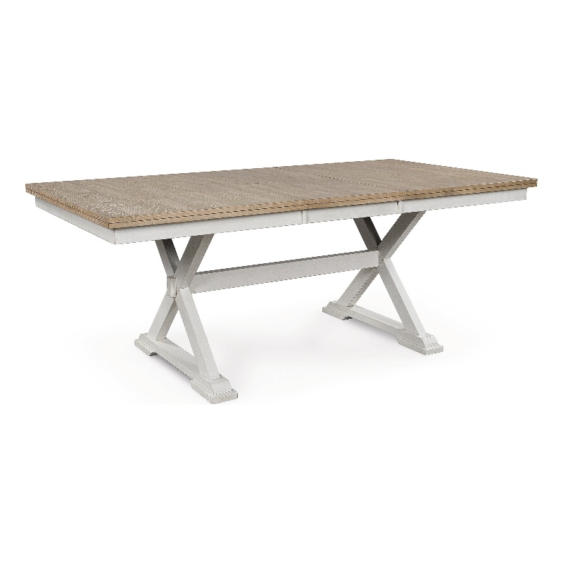 Maklaine Set of 7 Dining Butterfly Extension Table & Upholstered Chairs