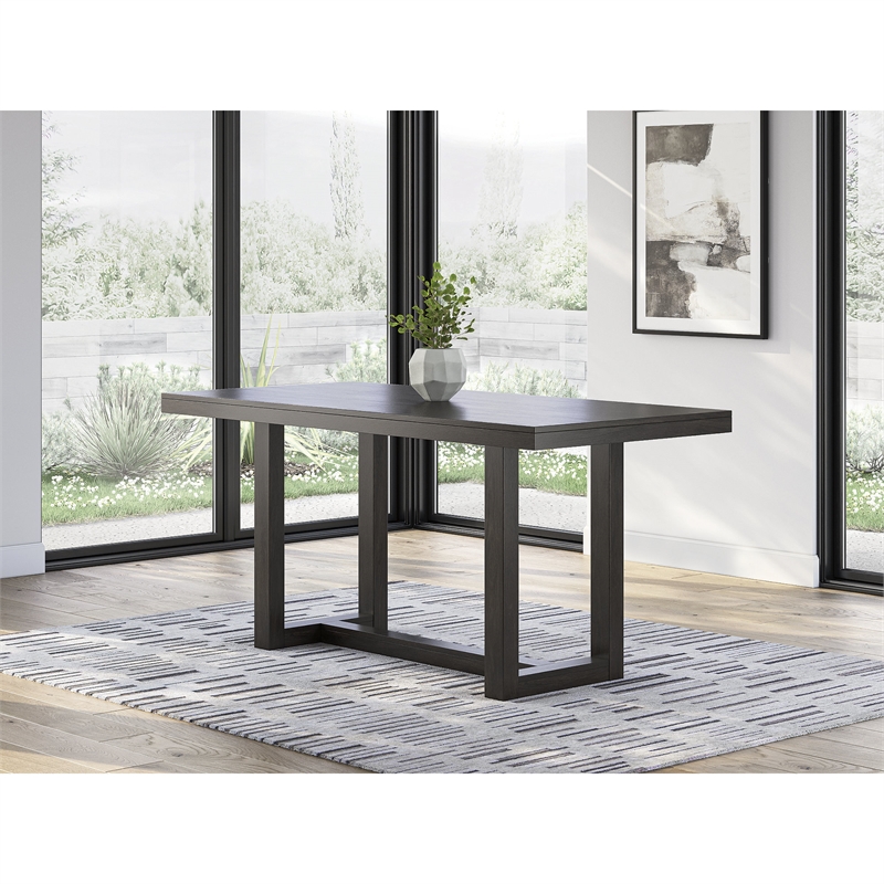 Maklaine Set of 5 Counter Height Dining Table & Fabric Upholstered Chairs