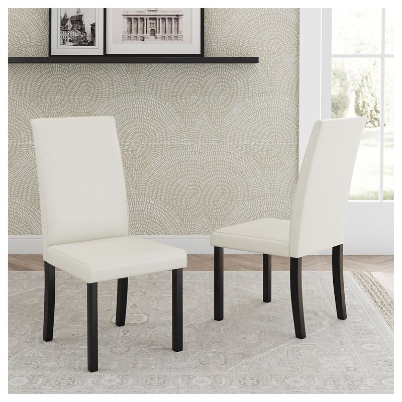 Maklaine Set of 5 Counter Height Dining Table & Fabric Upholstered Chairs