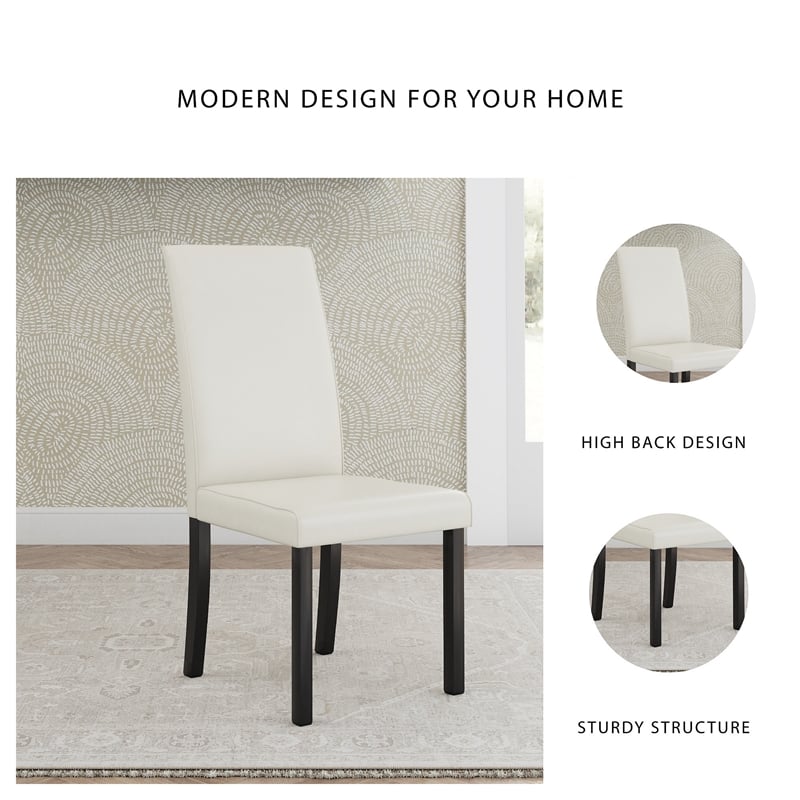 Maklaine Set of 5 Counter Height Dining Table & Fabric Upholstered Chairs