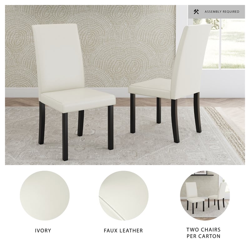 Maklaine Set of 5 Counter Height Dining Table & Fabric Upholstered Chairs