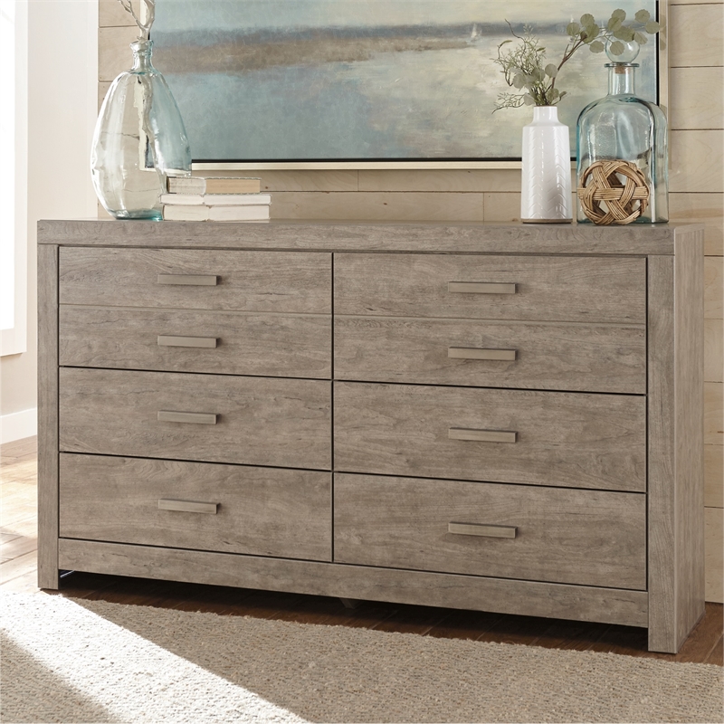 Maklaine Set of 5 California King Bed & Double Dresser & Mirror & Nightstands