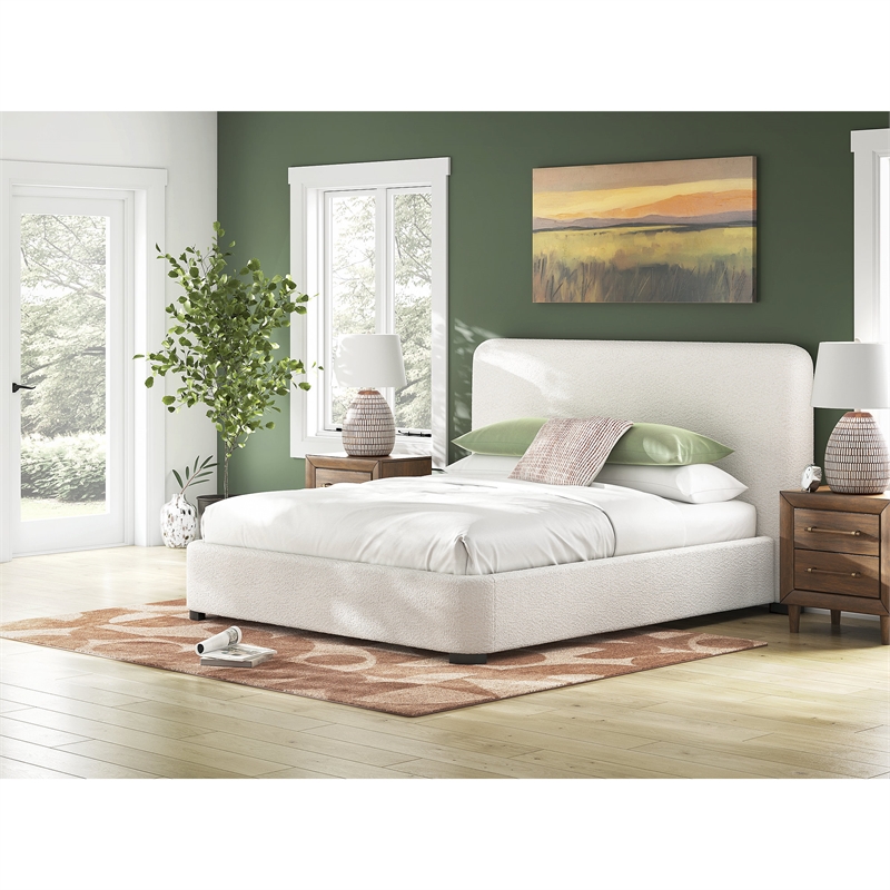 Maklaine Set of 5 California King Bed & Double Dresser & Mirror & Nightstands