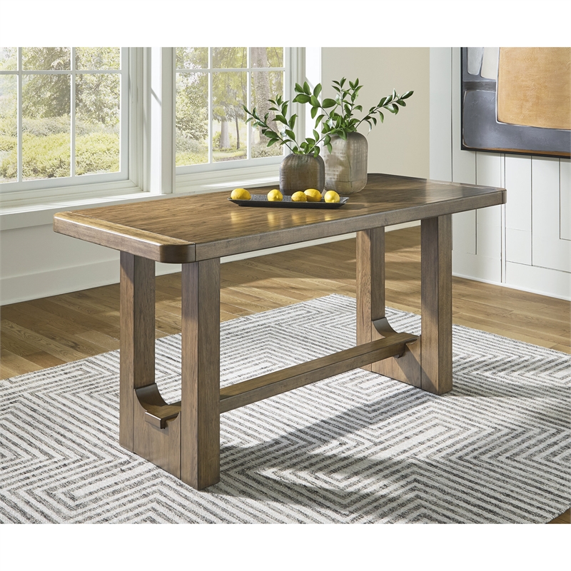 Maklaine Set of 7 Counter Height Dining Table & Ladderback Side Chairs
