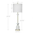Maklaine White Marble and Brass Table Lamp