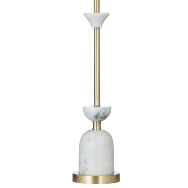 Maklaine White Marble and Brass Table Lamp