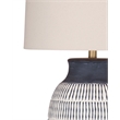 Maklaine Table Lamp in Blue Ceramic with White Shade