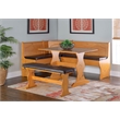 Maklaine Transitional Faux Leather Cushion Set for Nook in Black