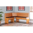 Maklaine Transitional Faux Leather Cushion Set for Nook in Black