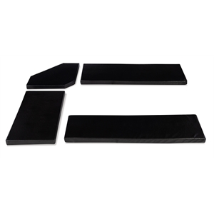 Maklaine Transitional Faux Leather Cushion Set for Nook in Black