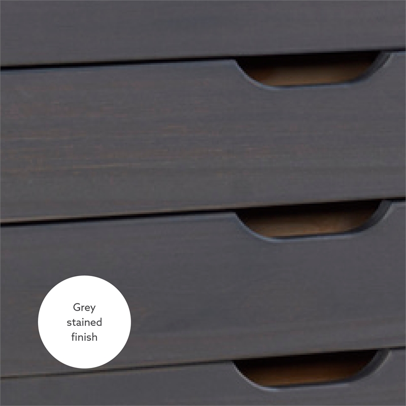 Maklaine Transitional Eight Drawer Rolling Storage Cart in Gray Wood