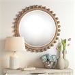 Maklaine Coastal Beveled Transitional Fir Wood Mirror in Natural
