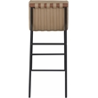 Maklaine Contemporary Soft Vegan Leather Bar Stool in Tan