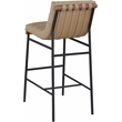 Maklaine Contemporary Soft Vegan Leather Bar Stool in Tan