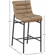 Maklaine Contemporary Soft Vegan Leather Bar Stool in Tan