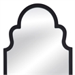 Maklaine Soft Rounded Silhouette Wood Frame Wall Mirror in Black Lacquer