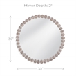 Maklaine Round Beaded Accent Mirror in White Washed Finish