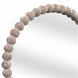 Maklaine Round Beaded Accent Mirror in White Washed Finish