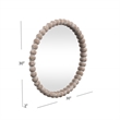 Maklaine Round Beaded Accent Mirror in White Washed Finish