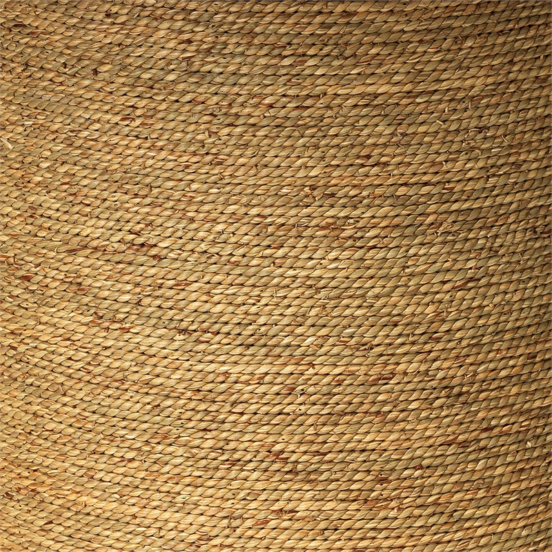 Maklaine Round Coastal Rattan and Glass Bistro Table in Natural