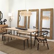 Maklaine Handwoven Coastal Seagrass Rattan Floor Mirror in Natural