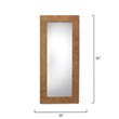 Maklaine Handwoven Coastal Seagrass Rattan Floor Mirror in Natural