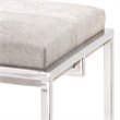 Maklaine Stainless Steel and Hide Counter Stool in Nickel/Gray