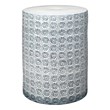 Maklaine Coastal Ceramic Side Table With Reactive Glaze in Blue/White
